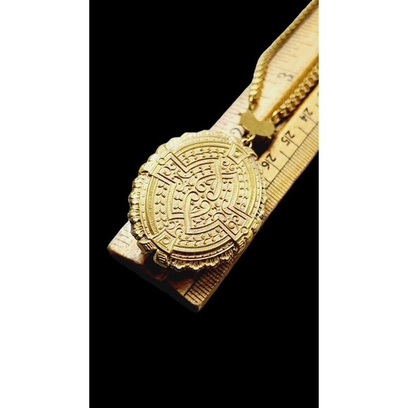 Antique Victorian Gold Filled Shell Cameo Necklace (A2551) - Picture 5 of 7